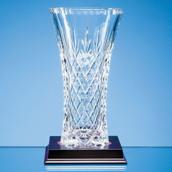 25.5cm Lead Crystal Panelled Flared Vase