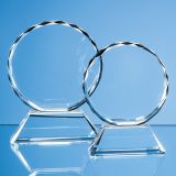 11cm Optical Crystal Mounted Facet Circle Award