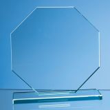 20cm x 20cm x 12mm Jade Glass Octagon Award