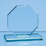 10cm x 10cm x 12mm Jade Glass Octagon Award