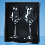 2 Diamante Wine Glasses with Modena Spiral Cutting in an attract