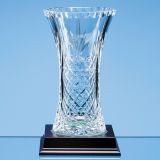 19cm Lead Crystal Panelled Flared Vase