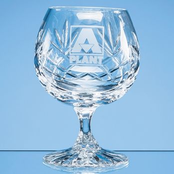 280ml Glencoe Lead Crystal Panel Brandy Glass