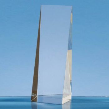 19.5cm Optical Crystal Wedge Rectangle Award