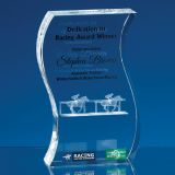 15cm Optical Crystal Freestanding Wave Award
