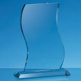 15cm x 10cm x 15mm Jade Glass Wave Award