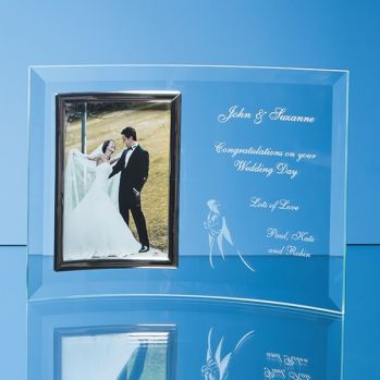 Bevelled Glass Crescent Frame for 5" x 7" Portrait Photo