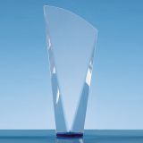 23.5cm Clear Optical Crystal Facet Shard Award with a Sapphire B