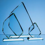 11.5cm x 9.5cm x 15mm Jade Glass Facetted Ice Peak Award