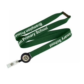 Flat Ribbed Lanyards with Pull Reel