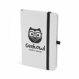 Branded A6 White PU Notebook