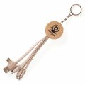 Promotional USB-C  Round Bamboo And Wheat Straw Charger