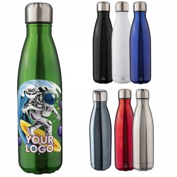 Promotional Recycled stainless steel double walled bottle (500ml