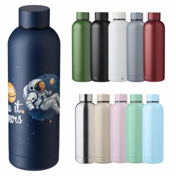Promotional Recycled stainless steel double walled bottle (500ml