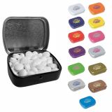 Promotional Flat hinged tin with dextrose mints