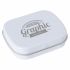 Promotional Flat hinged tin with dextrose mints