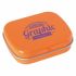 Promotional Flat hinged tin with dextrose mints