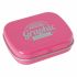 Promotional Flat hinged tin with dextrose mints