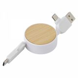 Bamboo extendable charging cable