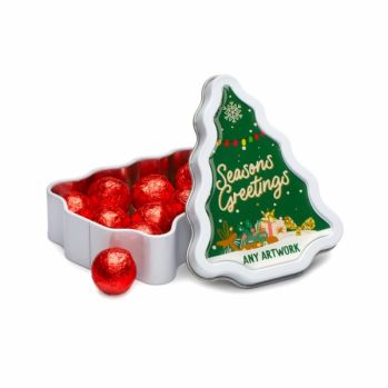 Winter Collection Tree Tin - Red Foiled Balls