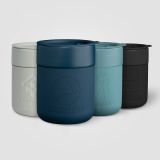 Obsidian - 295 ml Matte Ceramic and Silicone Mug w/Lid