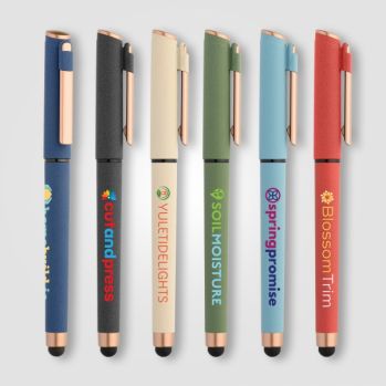 York Recycled Plastic Bronze Trim Stylus Gel Pen