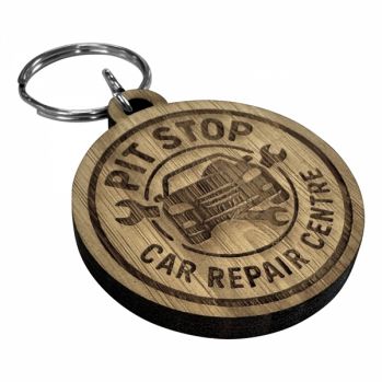 Bamboo keyring (Round)