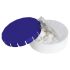 Round plastic pot with metal lid and sugar free mints