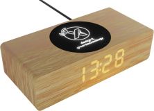 Branded wireless wooden charging station