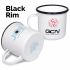 Full Colour 10oz White Enamel Mug with Coloured Rim