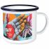 Full Colour 10oz White Enamel Mug with Coloured Rim