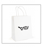 Printed Brunswick Medium White Paper Bag