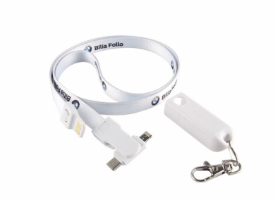 Printed 3-in-1 Charging Cable Lanyard