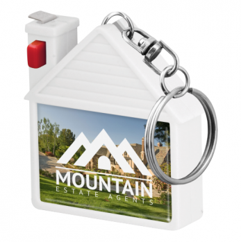 Printed House Shape Tape Measure Keyring