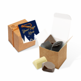 Promotional 50g Eco Kraft Cube - Chocolate Truffles