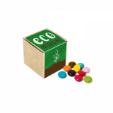 Promotional 50g Eco Kraft Cube - Chocolate Beanies
