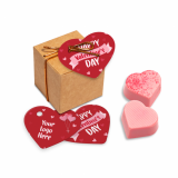 Promotional Eco Kraft Cube - Raspberry Chocolate Truffle Heartt