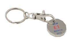 Promotional Enamel Trolley Coin Keyring - New Shape