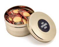 Promotional Gold Treat Tin - Mini Shortbread Biscuits