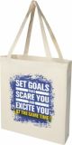 Promotional Madras 140 g/m² GRS recycled cotton gusset tote bag 