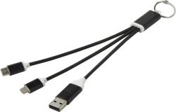 Promotional Metal 4-in-1 recycled aluminium charging cable with 