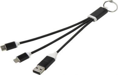 Promotional Metal 4-in-1 recycled aluminium charging cable with 