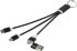 Promotional Metal 4 In 1 Recycled Aluminium Charging Cable With Keychain 