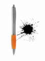 Promotional Nash ballpoint Pen. Silver Barrel / Coloured G