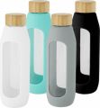 Promotional Tidan 600 ml borosilicate glass bottle with silicone