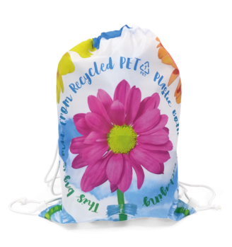 Recycled PET Full Colour Edge to Edge Drawstring Bag