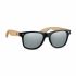 Branded Retro Bamboo Sunglasses with Mirrored Lenses
