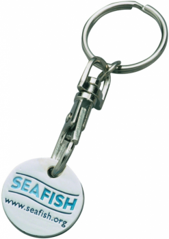 Promotional Enamel Trolley Coin Keyring - Round