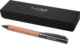 Promotional Timbre wooden ballpoint pen - Solid black / Brown