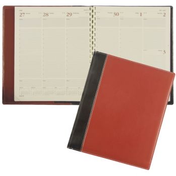 Personalised Twinlux  PU Combbound Desk Diary